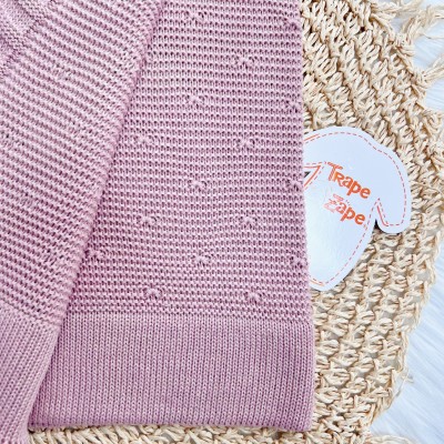 Manta de Linha Ponto Alto - Rose